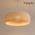 𝑿𝒊𝒓𝒒𝒆𝒍𝒐™ Woven Rattan Drum Pendant Light