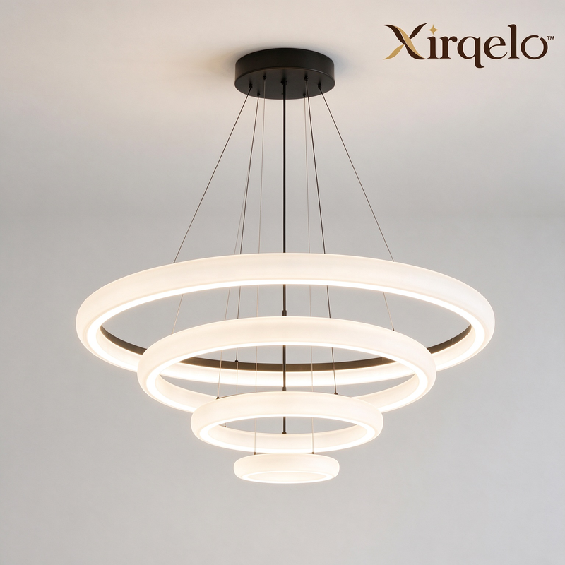 𝑿𝒊𝒓𝒒𝒆𝒍𝒐™ Four-Ring Cascading LED Pendant Light