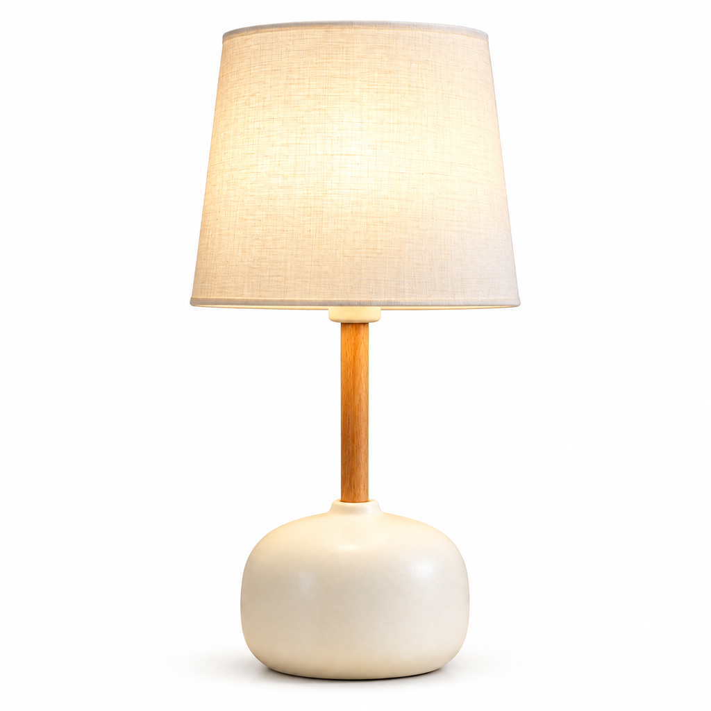 𝑿𝒊𝒓𝒒𝒆𝒍𝒐™ Linen Shade Table Lamp with Ceramic Base