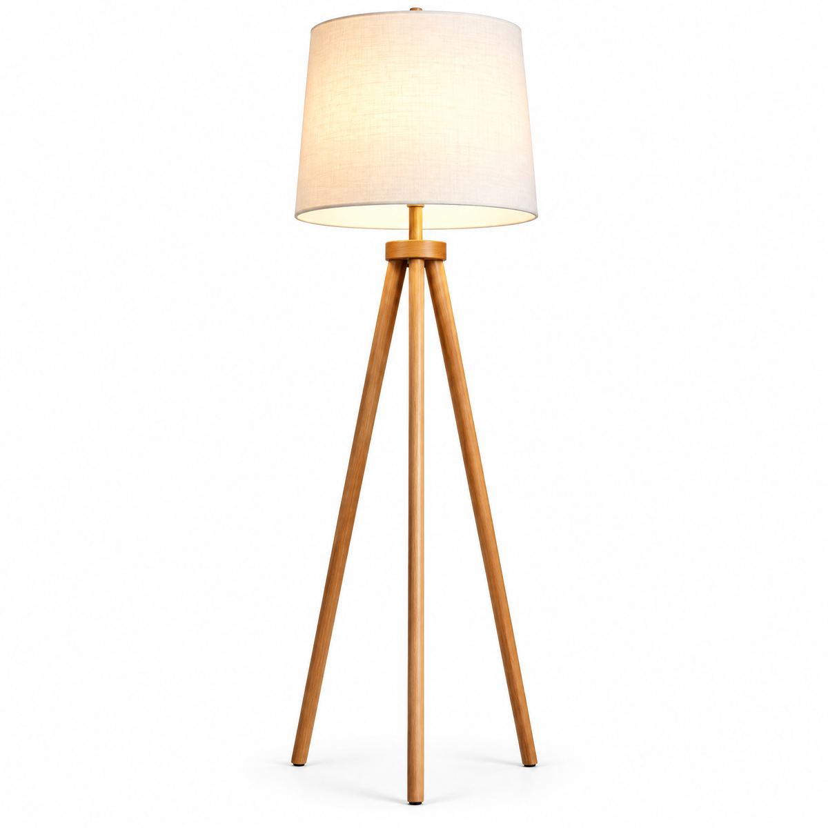 𝑿𝒊𝒓𝒒𝒆𝒍𝒐™ Wooden Tripod Floor Lamp with Linen Shade