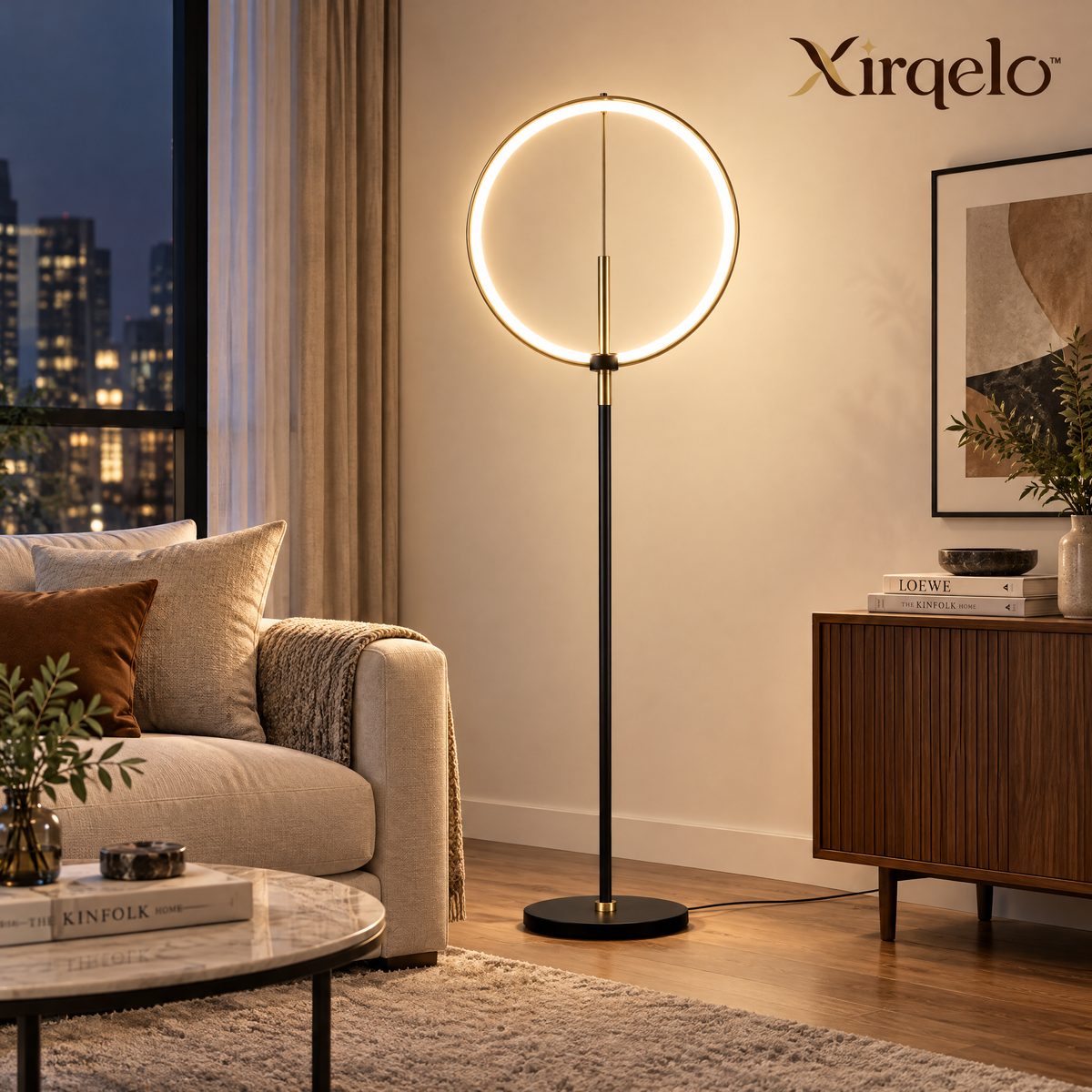 𝑿𝒊𝒓𝒒𝒆𝒍𝒐™ Modern LED Halo Ring Floor Lamp