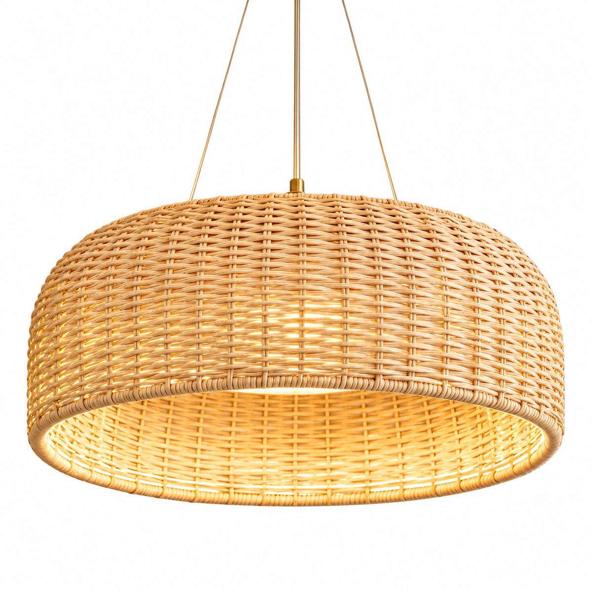 𝑿𝒊𝒓𝒒𝒆𝒍𝒐™ Woven Rattan Drum Pendant Light