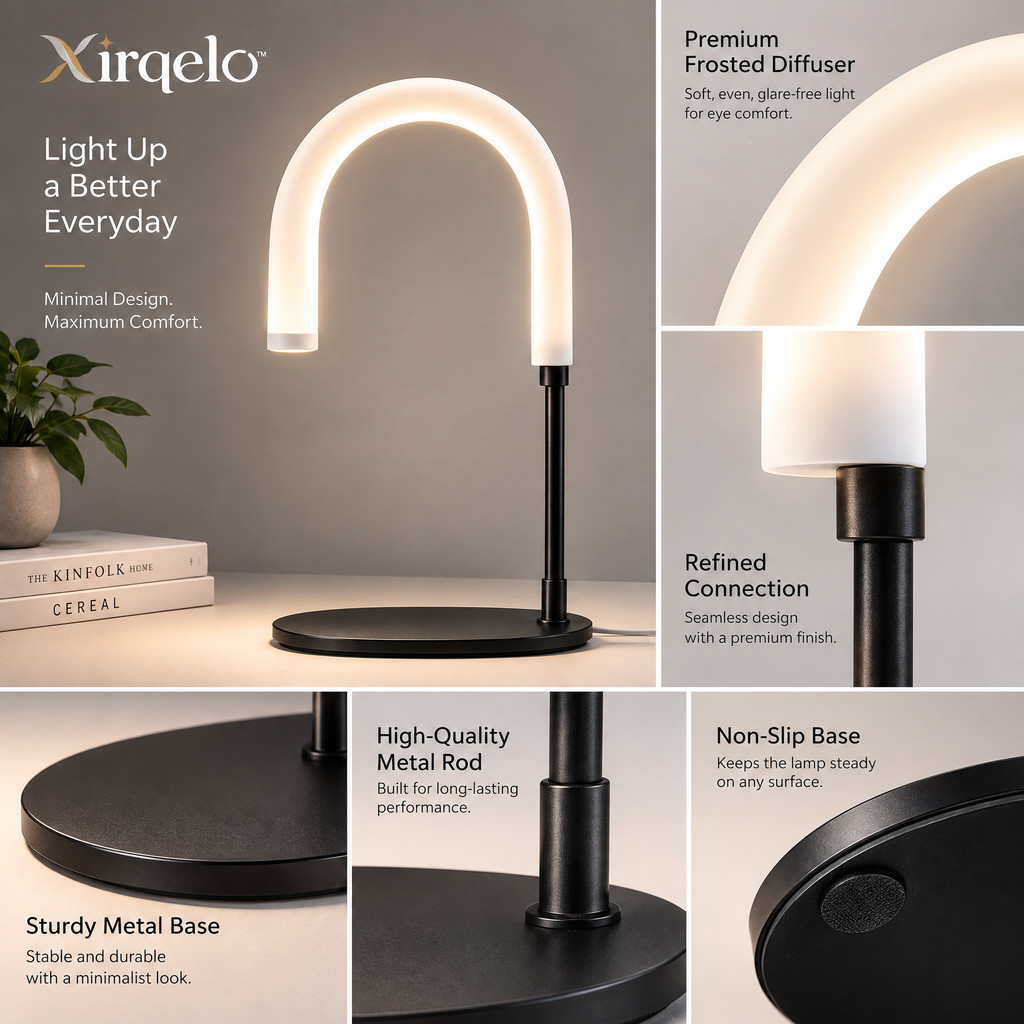 𝑿𝒊𝒓𝒒𝒆𝒍𝒐™ Minimalist LED Arch Table Lamp